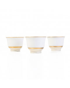 A set of coffee cups, 6 pieces, white and golden