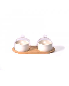 A solution set   2 pieces   wood base