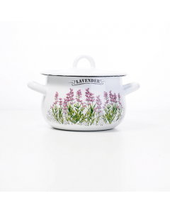 Ukrainian vegetable pot with glass lid a white cover   2.4 liters