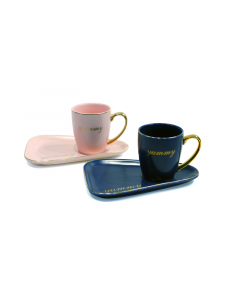 Porcelain cup and saucer set 2 pieces