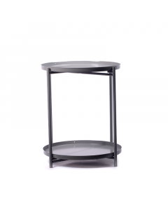 Gray two-tier serving table