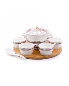 15 colored white soupset