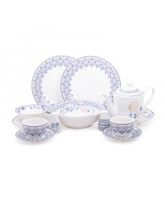 porcelain Dinner Set 40 pieces with blue engraving