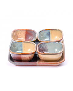 Square Yogurt Set With Stand 4 Pieces