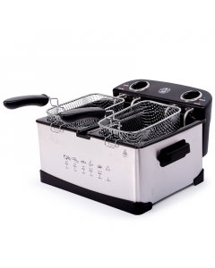 Zoya oil fryer, two basins, 2.5 liters, 2400 watts