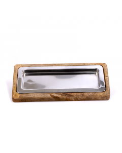 Wood serving plate
