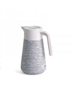 Linger vacuum flask Stainless Steel 1 liter white striped