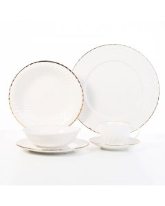 Dinner set 36pcs white and gold