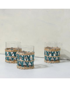 Glass cupsset with 6 porcelain porcelain
