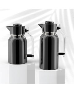Darlene black thermos set with transparent handle