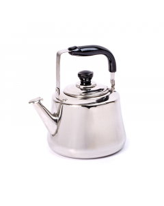 Silver teapot with black handle 2 liter