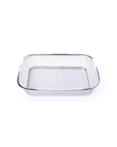 Small rectangular steel strainer