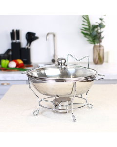 Steel buffet heater with glass cover 6 liters