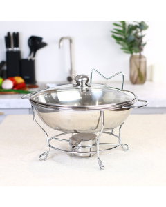 Steel buffet heater with glass cover 8 liters