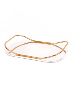 Gold mirror serving tray