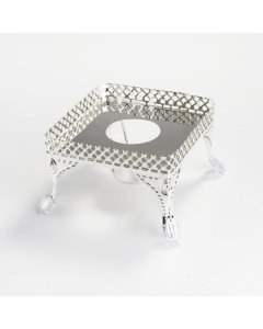 Silver square candle base
