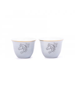 Set of 12 gilded coffee cups, gray