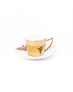 Set of golden coffee cups of 12 pieces
