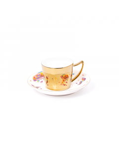 Set of golden coffee cups of 12 pieces