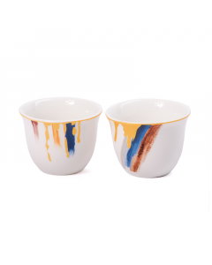 Set of 12 colored coffee cups