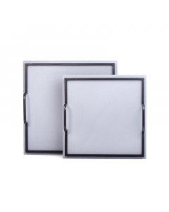 Large Gray Leather Serving Tray Set 2 Pieces
