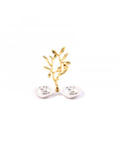 Small oval Tamreya set with a golden silver strap