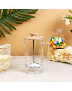 Fellow glass jug with large bamboo cover