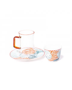 A set of 18 pieces of tea and coffee cups