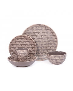 Dark brown stoneware dinner set of 20 pieces