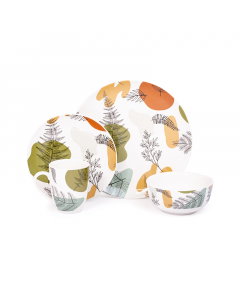 Green floral porcelain dinner set 16 pieces