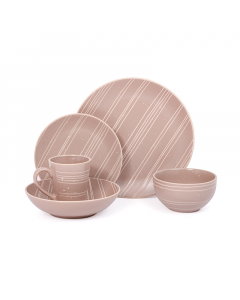 Light brown stoneware dinner set 20 pieces