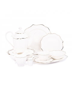 Porcelain dinner set, 43 pieces, silver