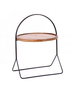 Wooden decorative stand with a large carrier
