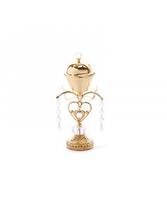 Golden crystal incense burner