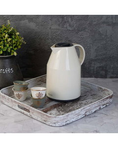 Swan 1 liter thermos, cream and gray lid