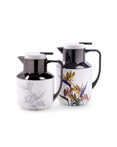 White rhinestone thermos set with pattern