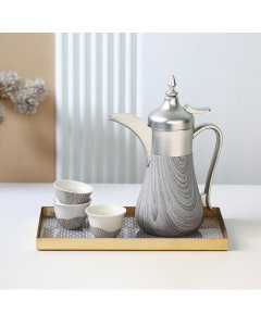 Lavender thermos 0.5 liter marble silver