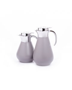 Aseel thermos set, 2 pieces, silver-gray steel
