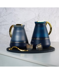 Lamar thermos set, 2 pcs, navy, with golden handle