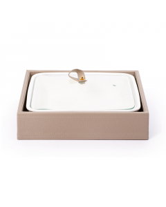 Square tray with leather basket size 10.5