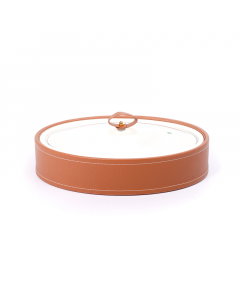 Oval tray with leather basket size 12