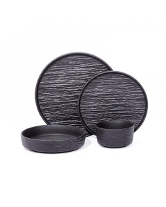 Dinner set 16 pieces black