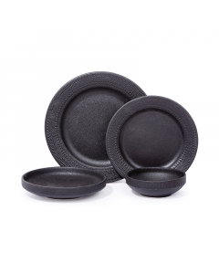 Dinner set 16 pieces black