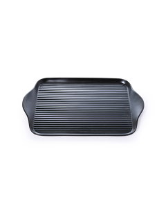 Black ceramic serving plate