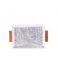 Rectangle tray with small wooden handle