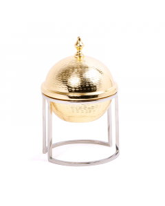 Gold serving bowl with stand 16 cm