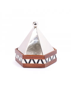 Pyramid nickel wood serving tray