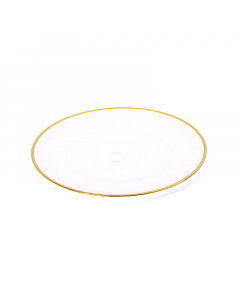 Gold-rimmed glass dish