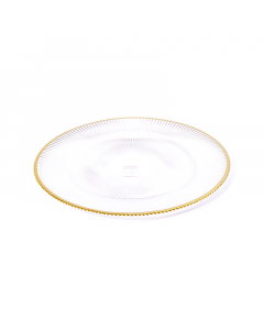 Gold-rimmed glass dish