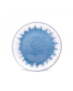 Silver blue glass plate